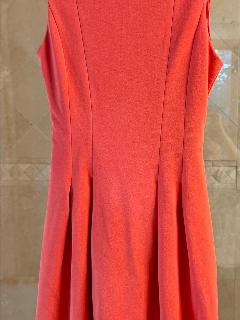 Coral-Orange Sleeveless Dress